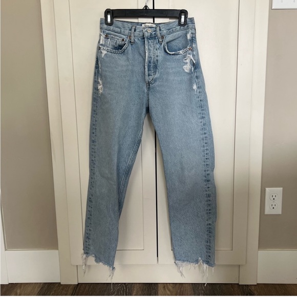 Agolde 90'S CROP MID RISE LOOSE FIT in NERVE SZ 24 - Picture 3 of 4